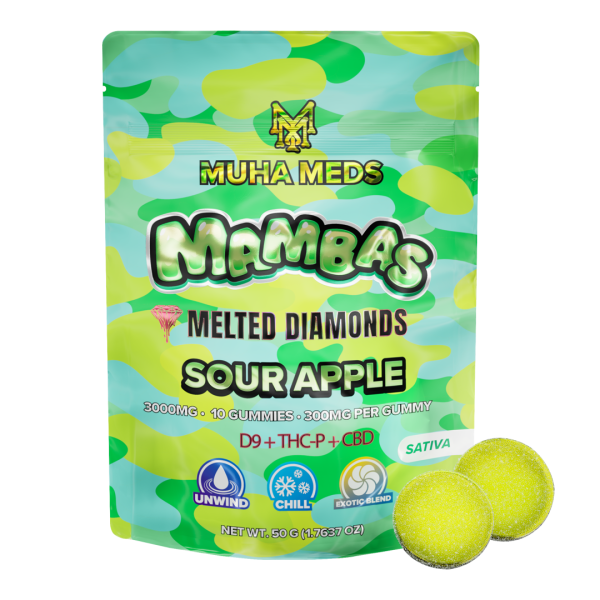 Sour Apple Melted Diamonds Gummies